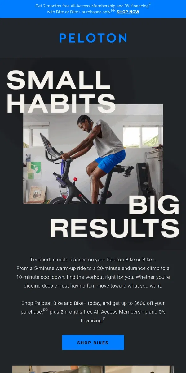 Email from Peloton. New routine’s gotta start somewhere