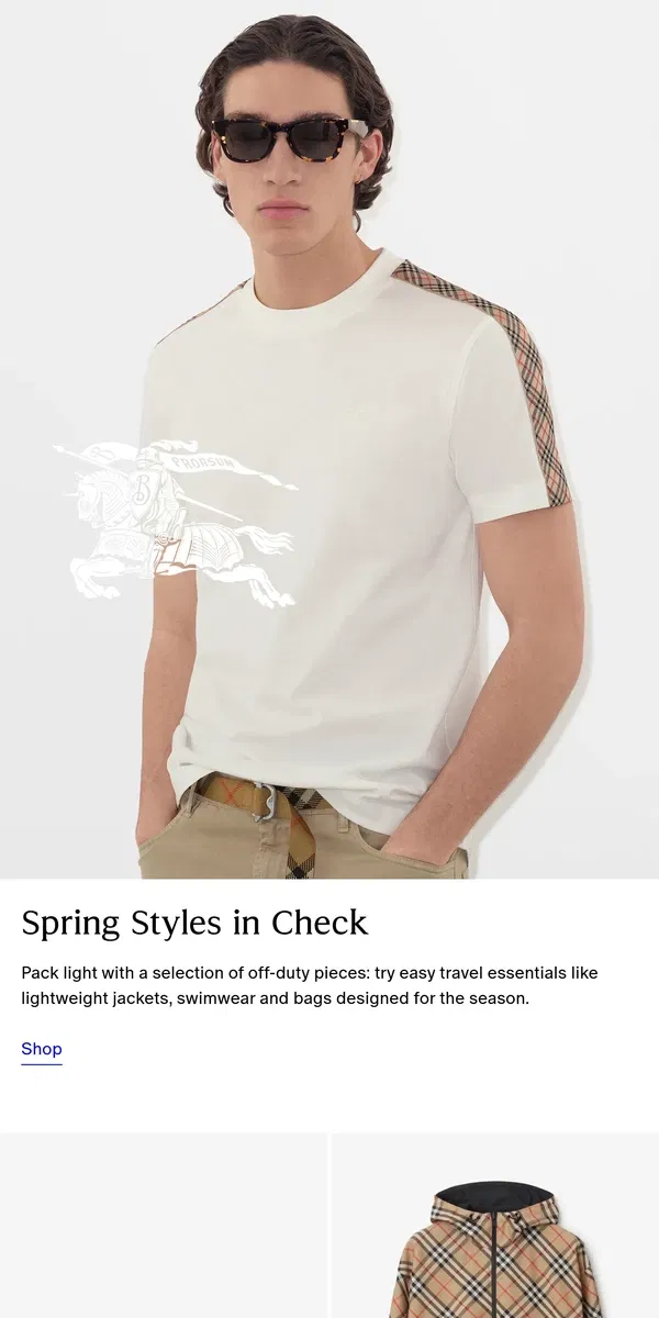 Email from Burberry. Spring break looks