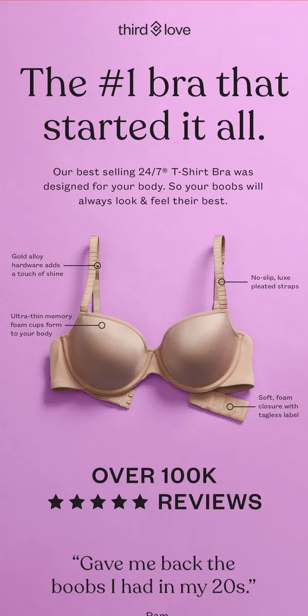 Email from ThirdLove. Your Forever Bra Is Here