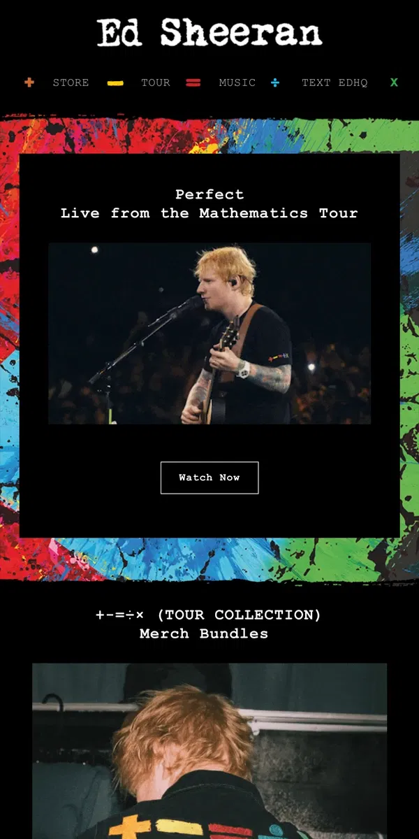 Email from Ed Sheeran. Perfect – Live from the Mathematics Tour