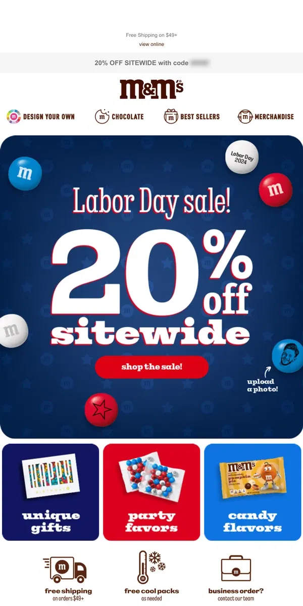 Email from M&M's. Happy Labor Day Weekend!