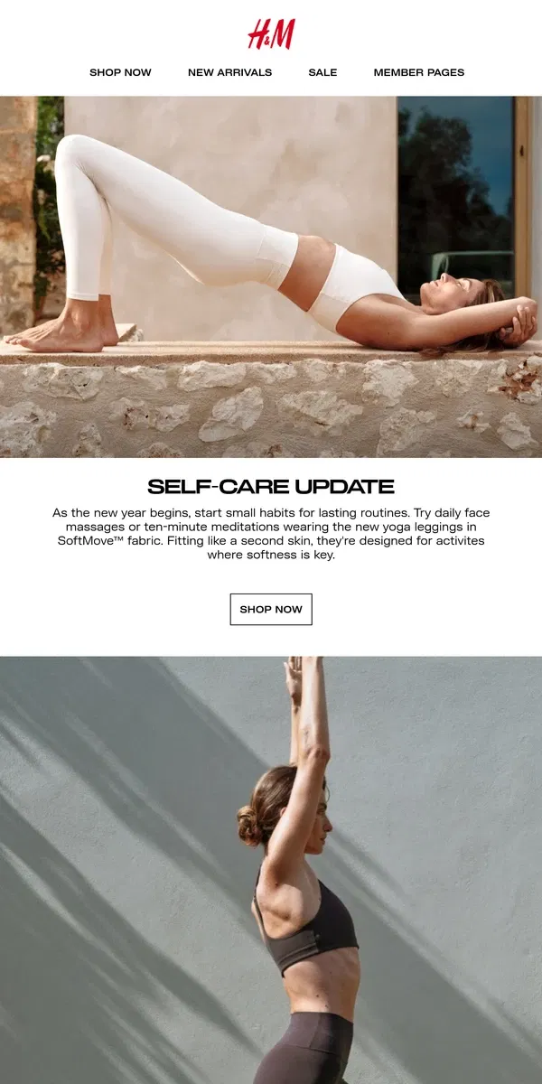 Email from H&M. The Wellness Edit