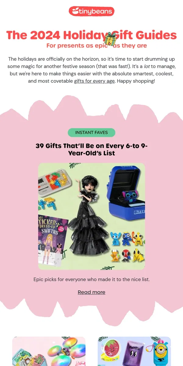 Email from Tinybeans. The Coolest Holiday Gifts for Kids Age 6 to 16 💝