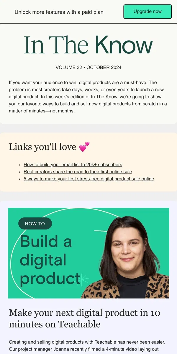 Email from Teachable. [10 MIN] Make your next digital product