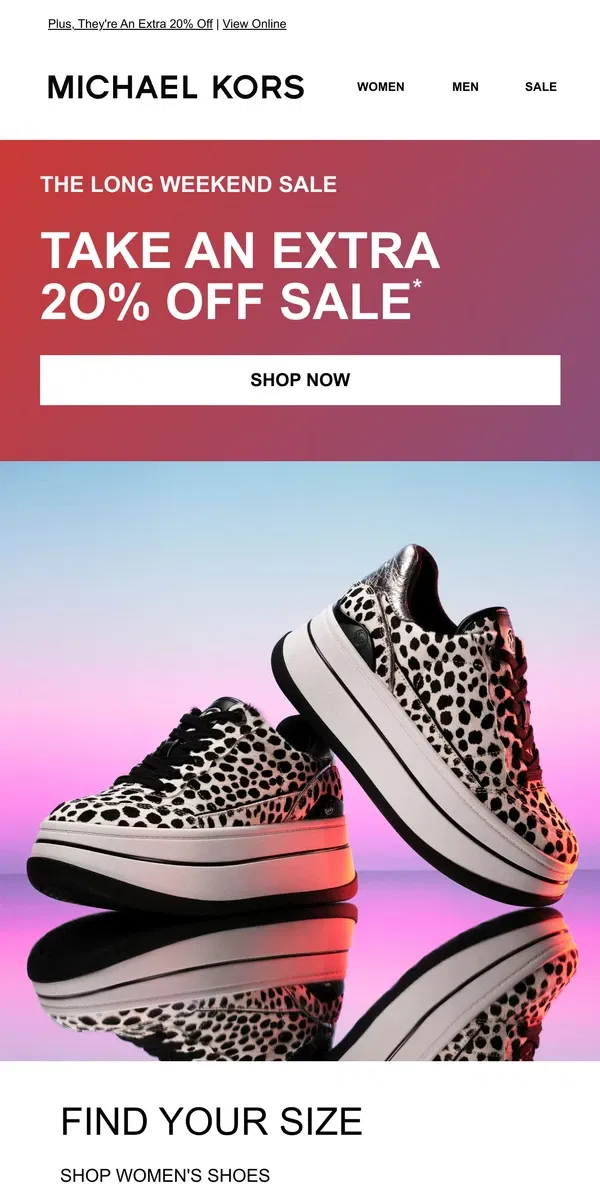 Email from Michael Kors. These Sale Shoes Are Just Your Size