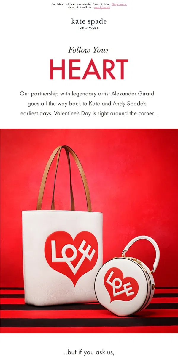 Email from Kate Spade. Love is all you need