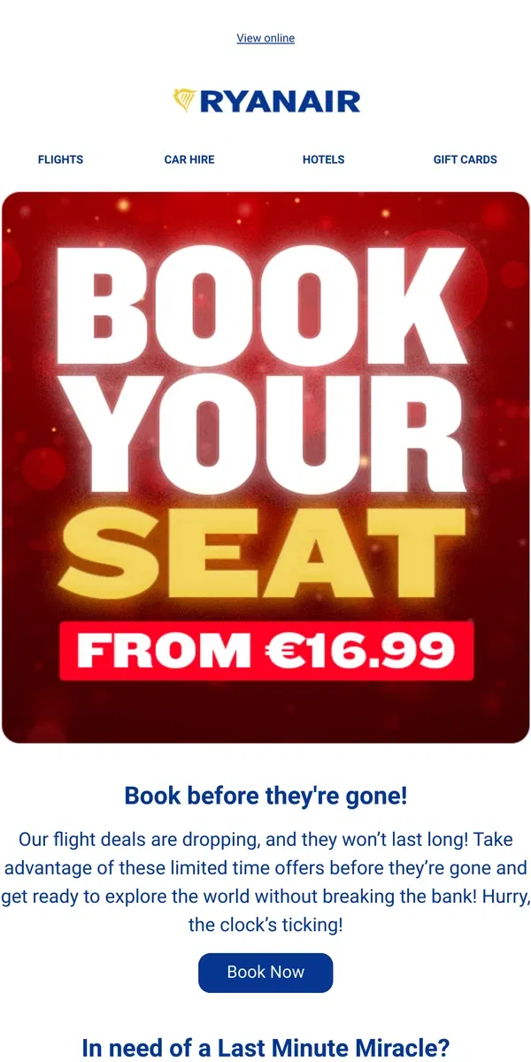 Email from Ryanair. ✈️ Flight Deals Dropping Now! 💸