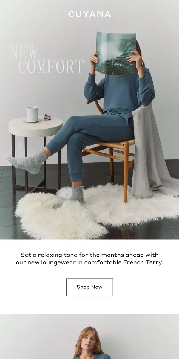 Email from Cuyana. New Year, New Comfort