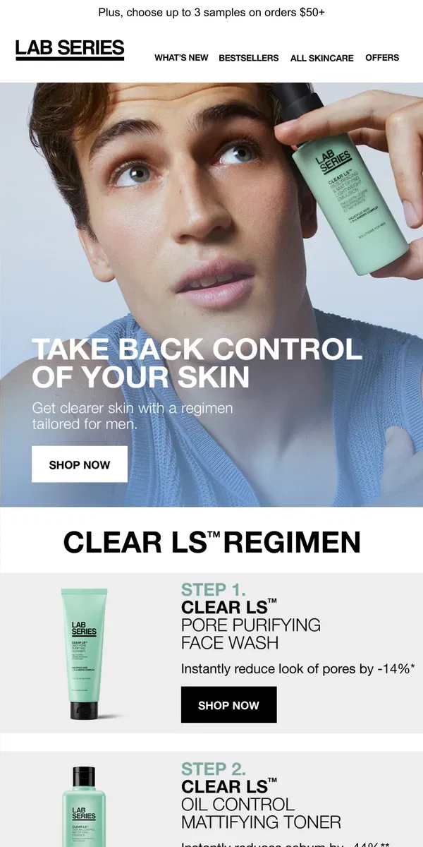 Email from Lab Series. This new 3-step regimen is curated just for you