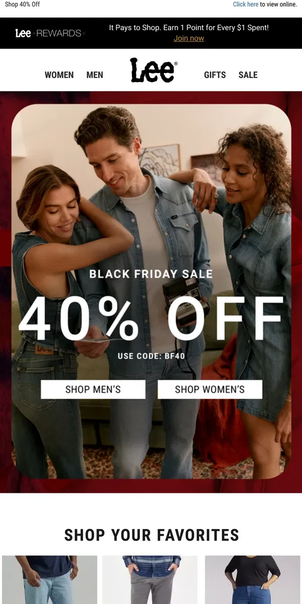 Email from Lee. Happening Now: Black Friday