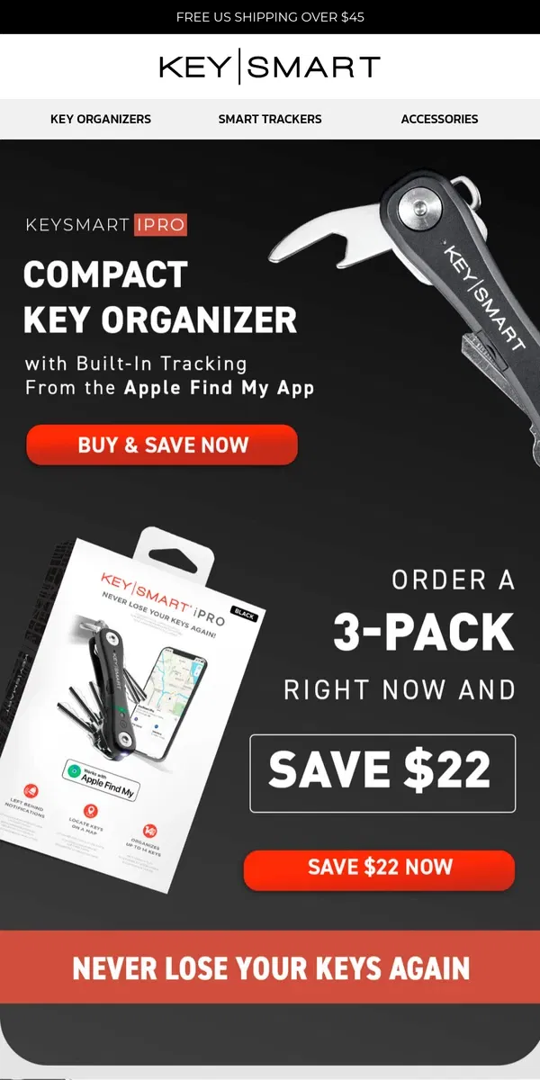 Email from KeySmart. Lock in your discount 🔑