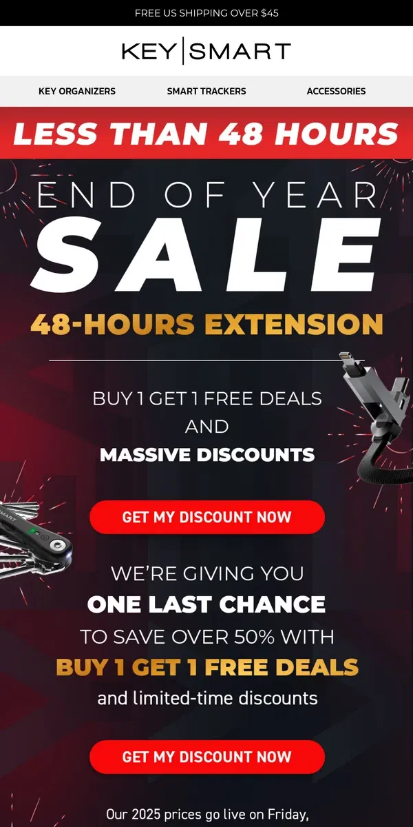 Email from KeySmart. LAST CHANCE ⏰ (48 hour extension)