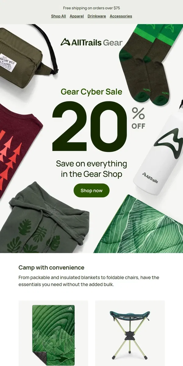 Email from AllTrails. There’s still time to save 20%