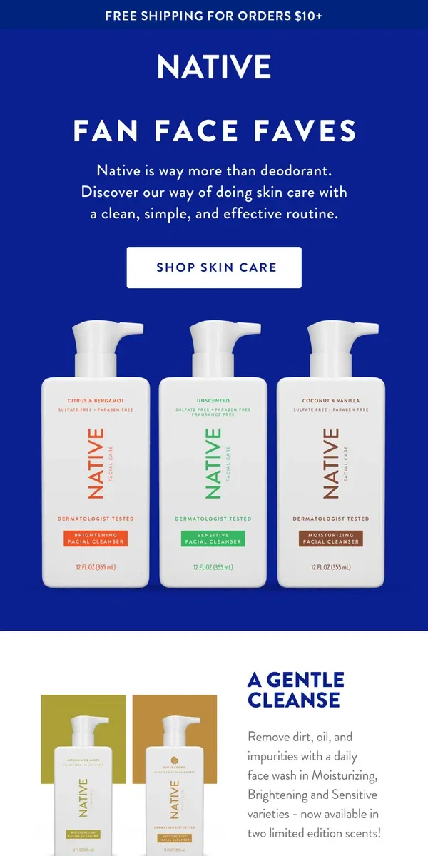 Email from Native. Simplify your skin care with Native