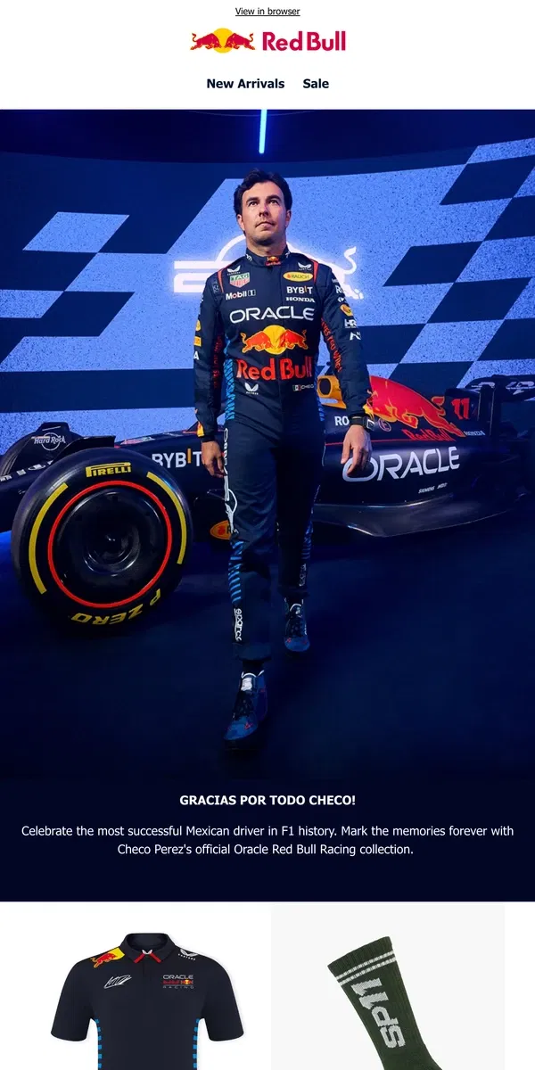 Email from Red Bull. GRAC11AS Checo 💙