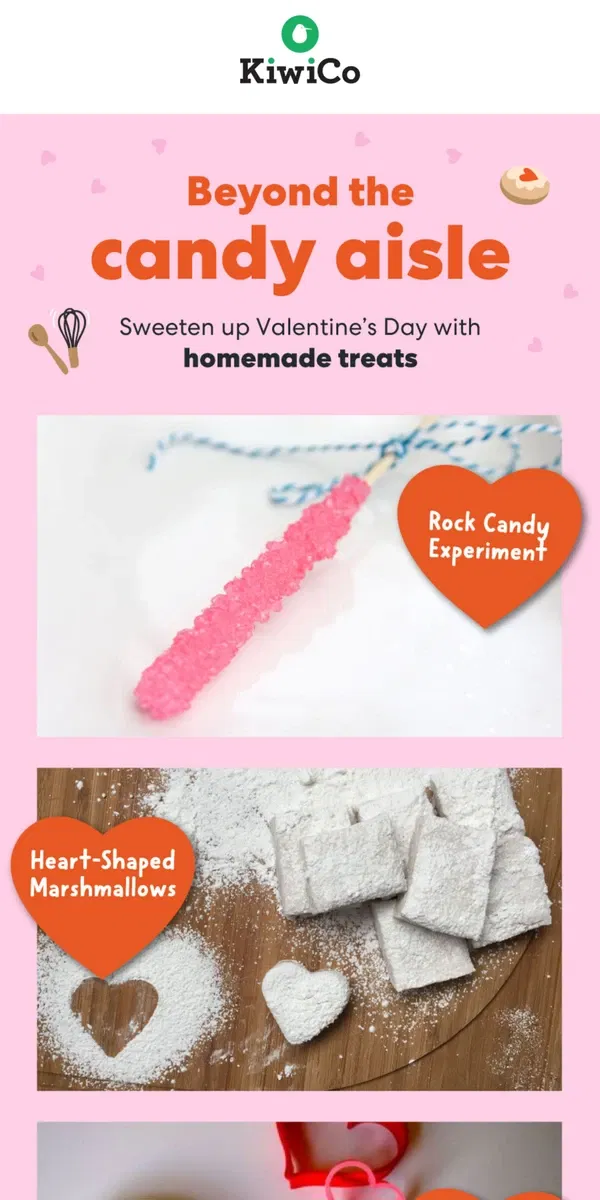 Email from KiwiCo. 💕Weekend DIYs: Valentine’s Treats