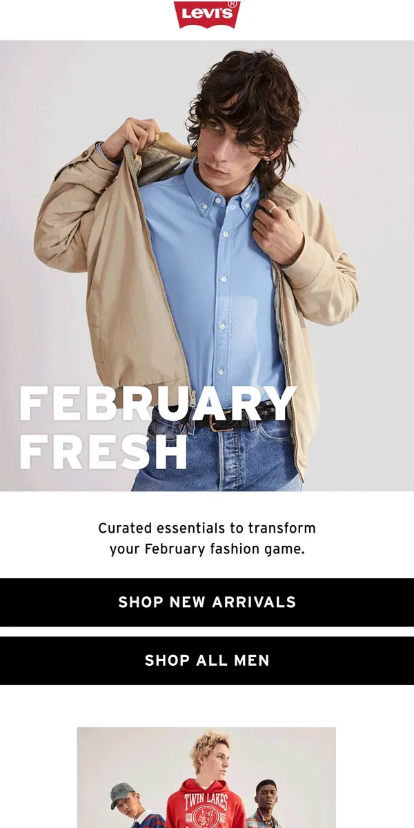 Email from Levi's. Closet upgrade time