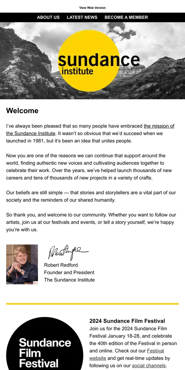 Email from Sundance. Welcome—we’re so glad you’ve joined us!