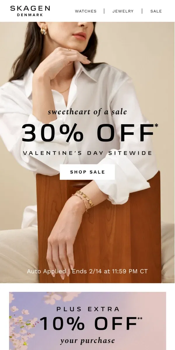 Email from Skagen. private: two sweetheart sales.