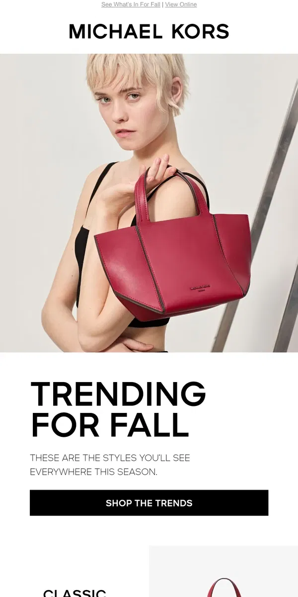 Email from Michael Kors. Four Handbags Trends To Know Now