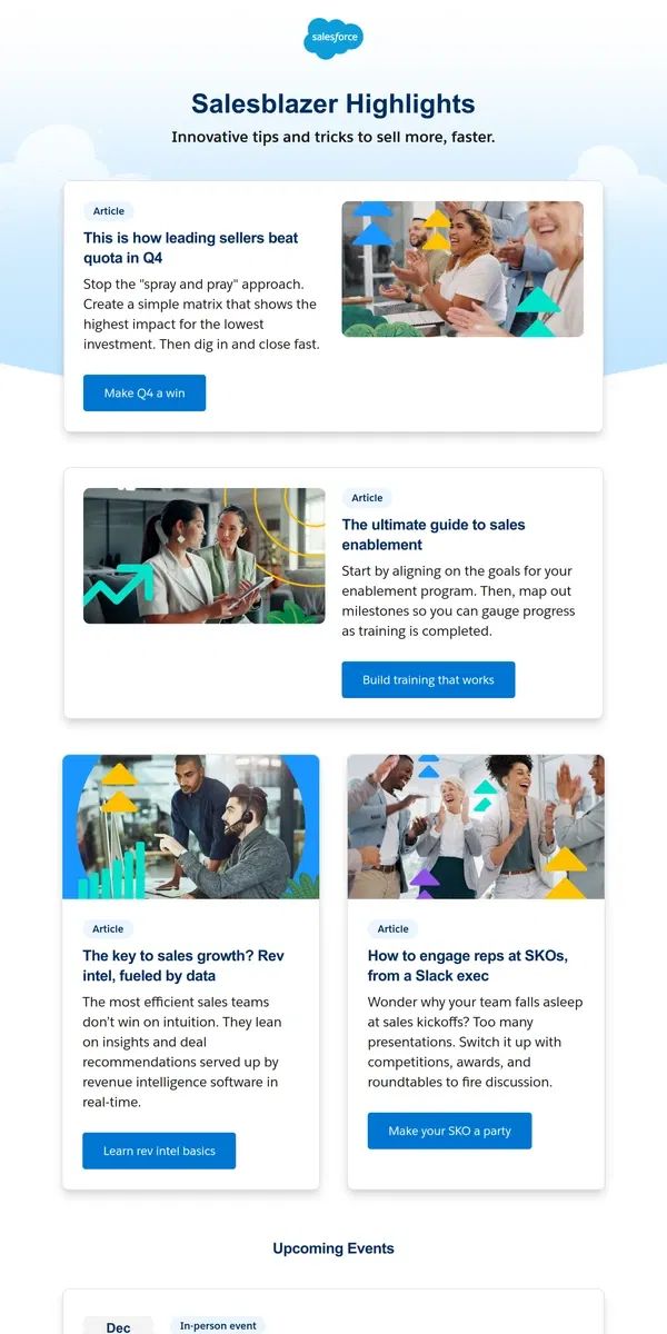 Email from Salesforce. 8 ways you can close Q4 strong, according to sales experts
