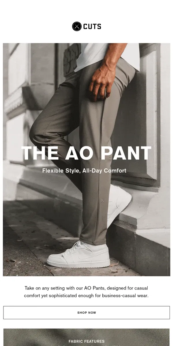 Email from Cuts. The AO Pant | The pant ready for all-day