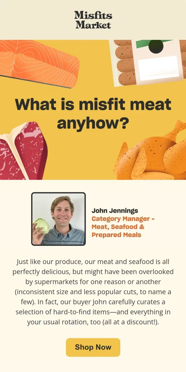 Email from Misfits Market. 6 top meat and seafood picks