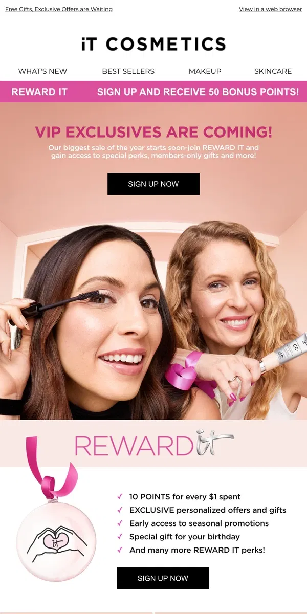 Email from IT Cosmetics. Not a REWARD IT Member?