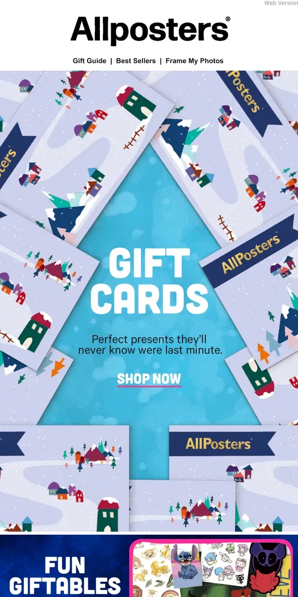 Email from AllPosters. Instant Gift Gratification