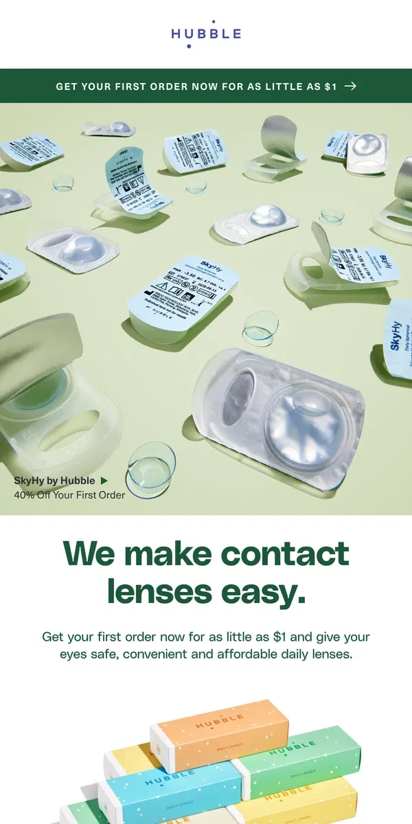 Email from Hubble Contacts. Safe✅ Convenient✅ Affordable✅