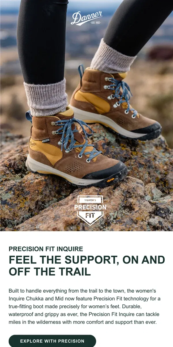 Email from Danner. Hiking Boots Have Never Fit Better