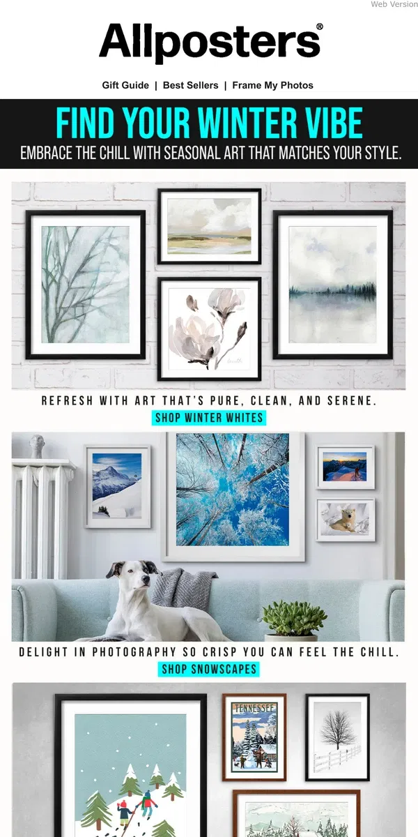 Email from AllPosters. What's Your Winter Style?