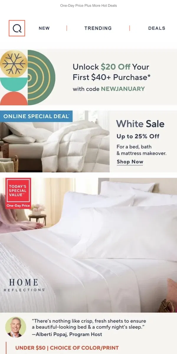 Email from QVC. That *New Sheets* Feeling >>