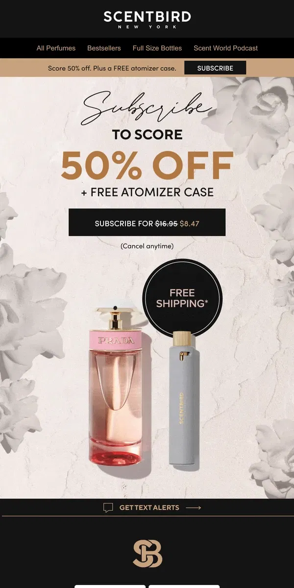 Email from Scentbird. Exclusive Gift And 50% Off Inside