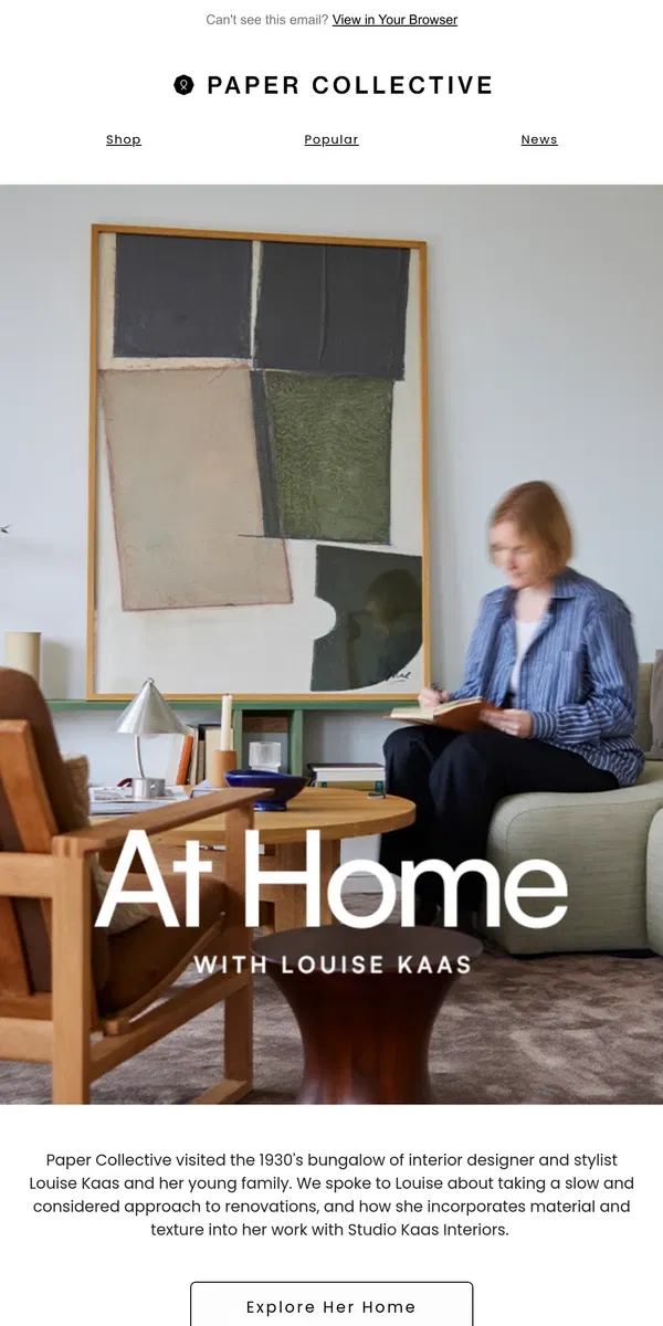 Email from Paper Collective. Inside Louise Kaas’ Thoughtful Home