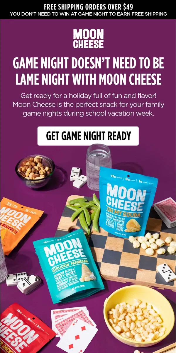 Email from Moon Cheese. 🌟 Family Game Night Just Got Cheesier with Moon Cheese! 🎲🧀