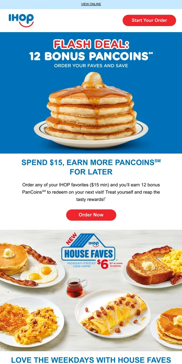 Email from IHOP. 🎉Spend $15, Get 12 Bonus PanCoins℠