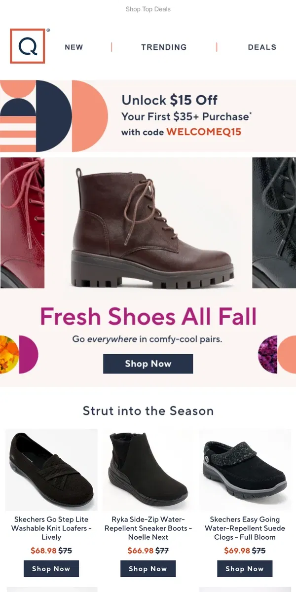 Email from QVC. Going Fast: Our Best Shoes