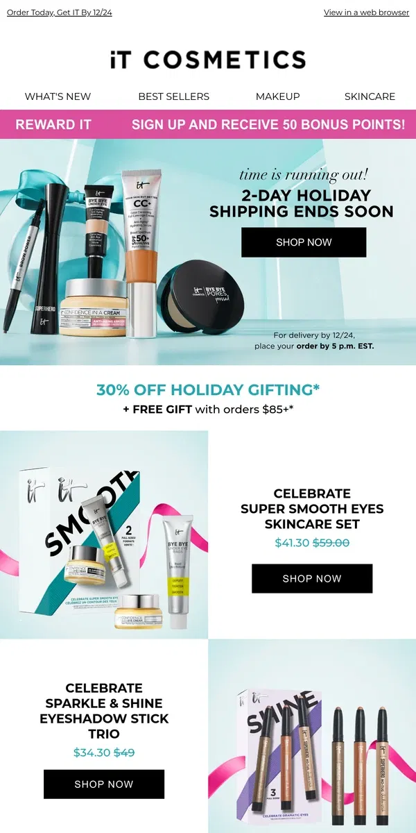 Email from IT Cosmetics. Wrap Up The Perfect Present