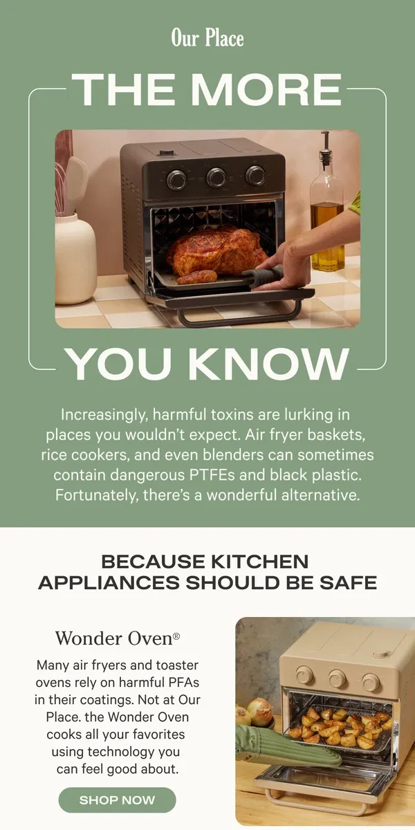 Email from Our Place. There’s WHAT in my toaster?