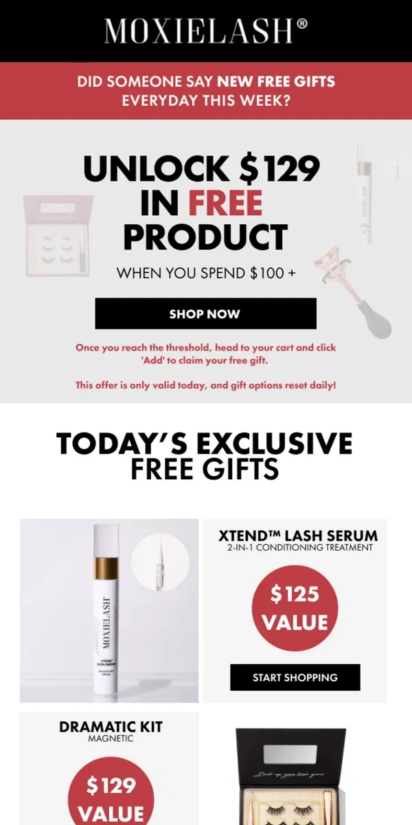 Email from MoxieLash. FREE GIFT! 🎁