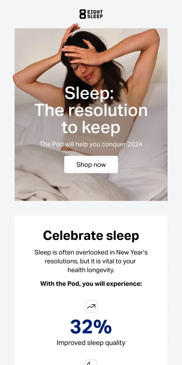 Email from Eight Sleep. Get the best sleep in 2024