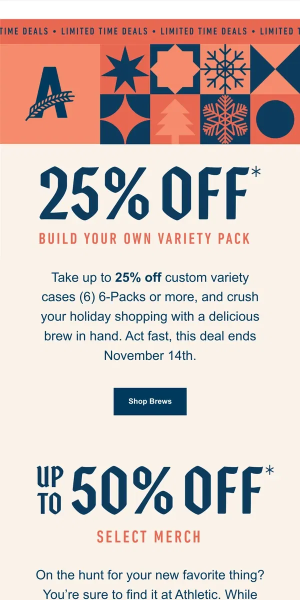 Email from Athletic Brewing Co. Shopping Hangover? Skip it - Get Up to 25% Off Now