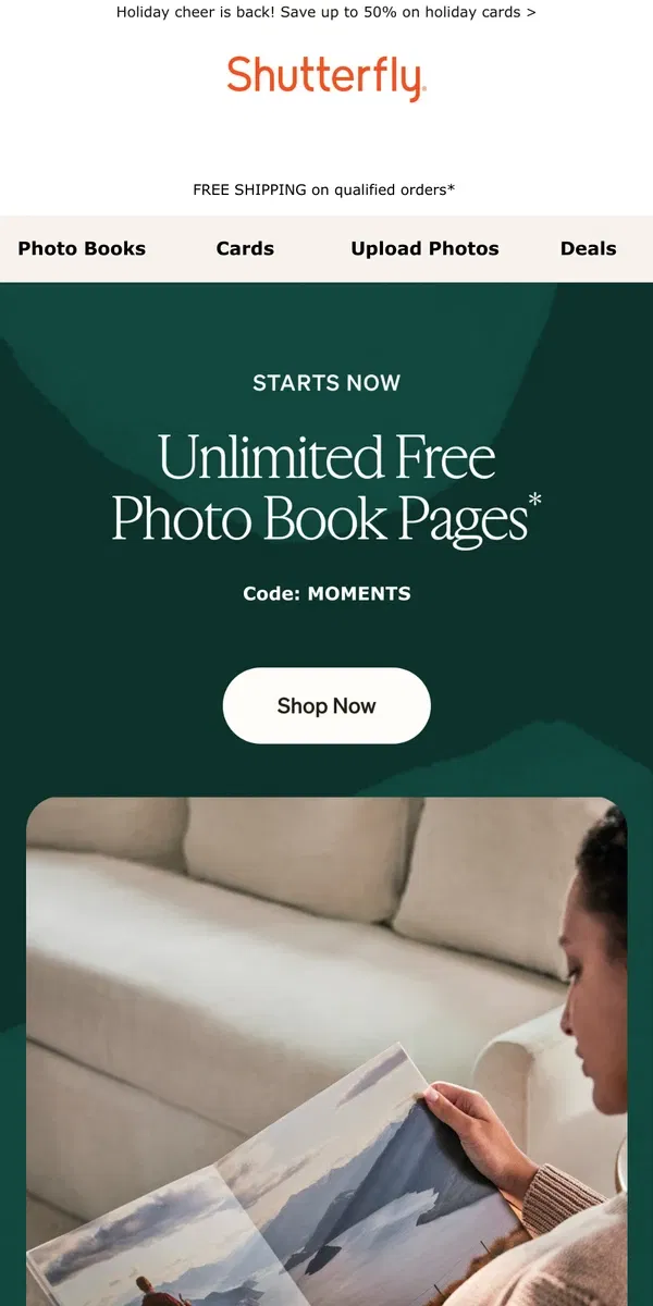 Email from Shutterfly. 🪄 Get started with Unlimited FREE Photo Book Pages!