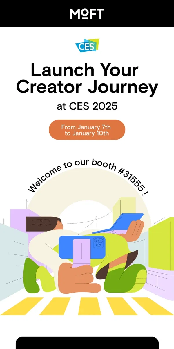 Email from MOFT. Explore Our Innovations at CES 2025! 💌