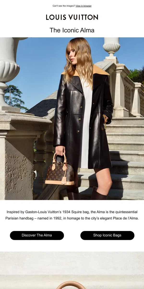 Email from Louis Vuitton. Parisian Elegance: The Alma