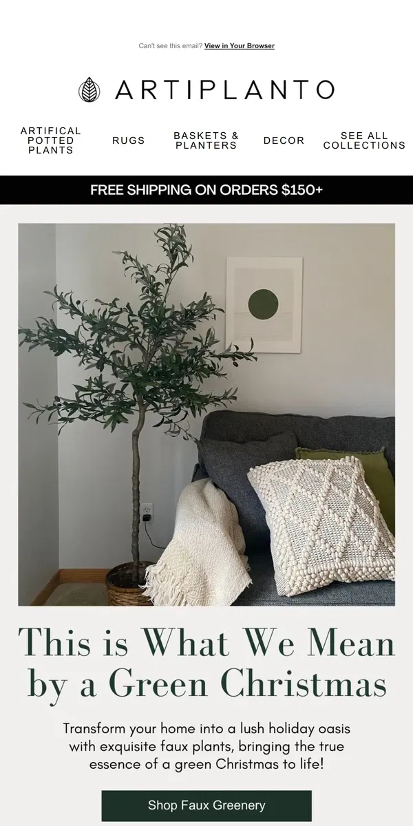 Email from Artiplanto. 🌿Dreaming of a Green Christmas ?