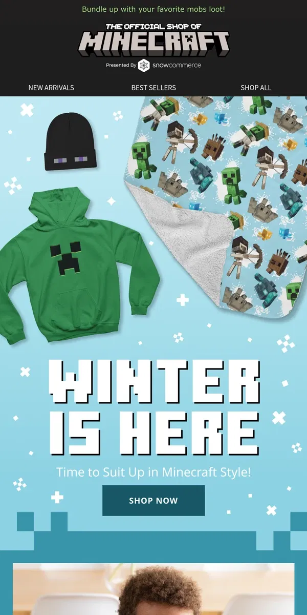 Email from Minecraft. Shop Minecraft's Winter Gear to Stay Cozy All Season Long ❄️