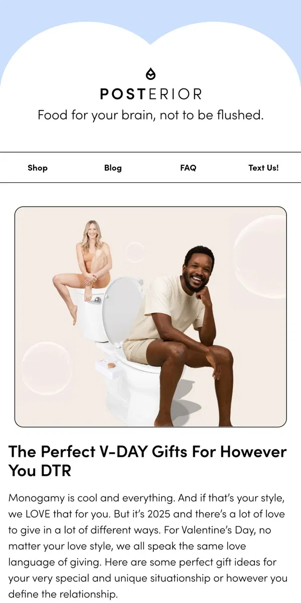 Email from TUSHY. The Perfect V-DAY Gifts For However You DTR