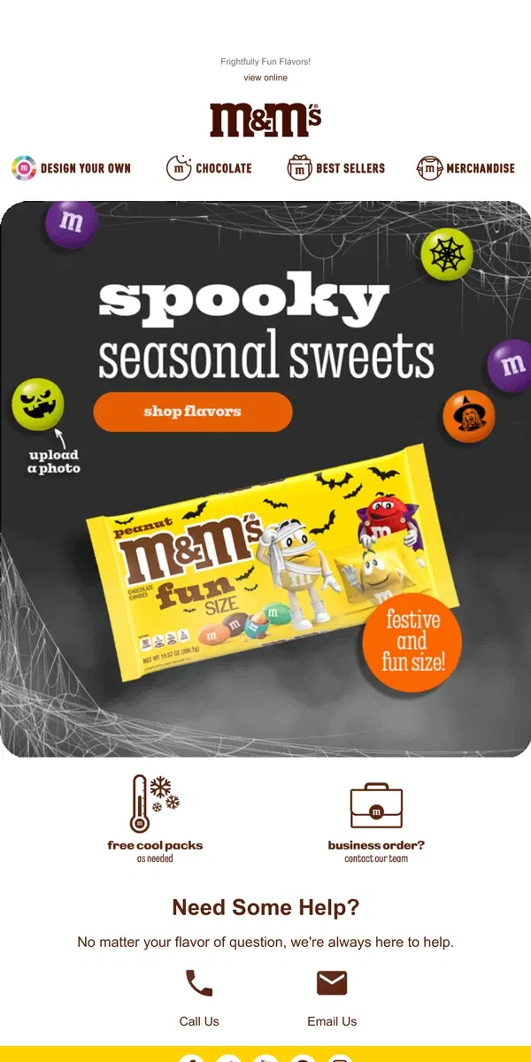 Email from M&M's. Treats to Trick For!